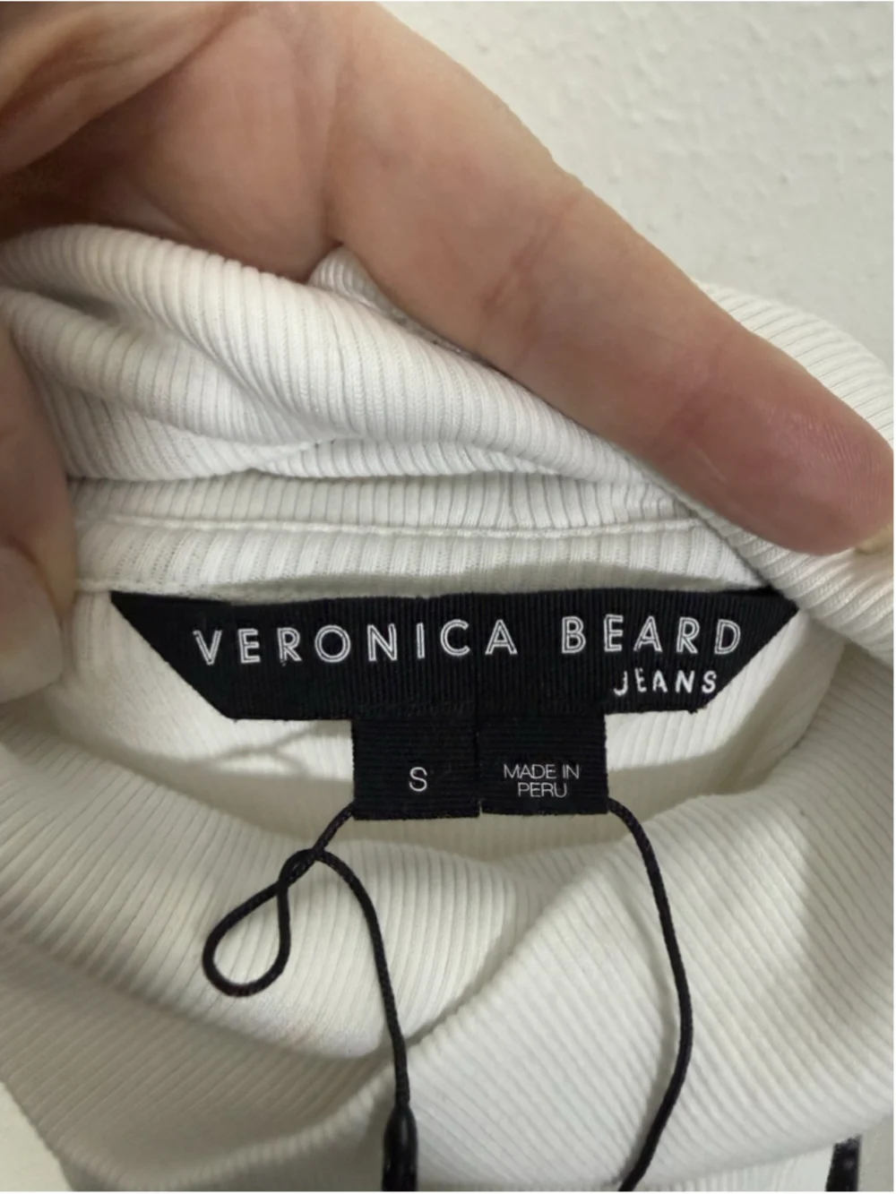 VERONICA BEARD Cedar Turtleneck Top Sz Small White Luxury Puff Sleeve Pima $198
